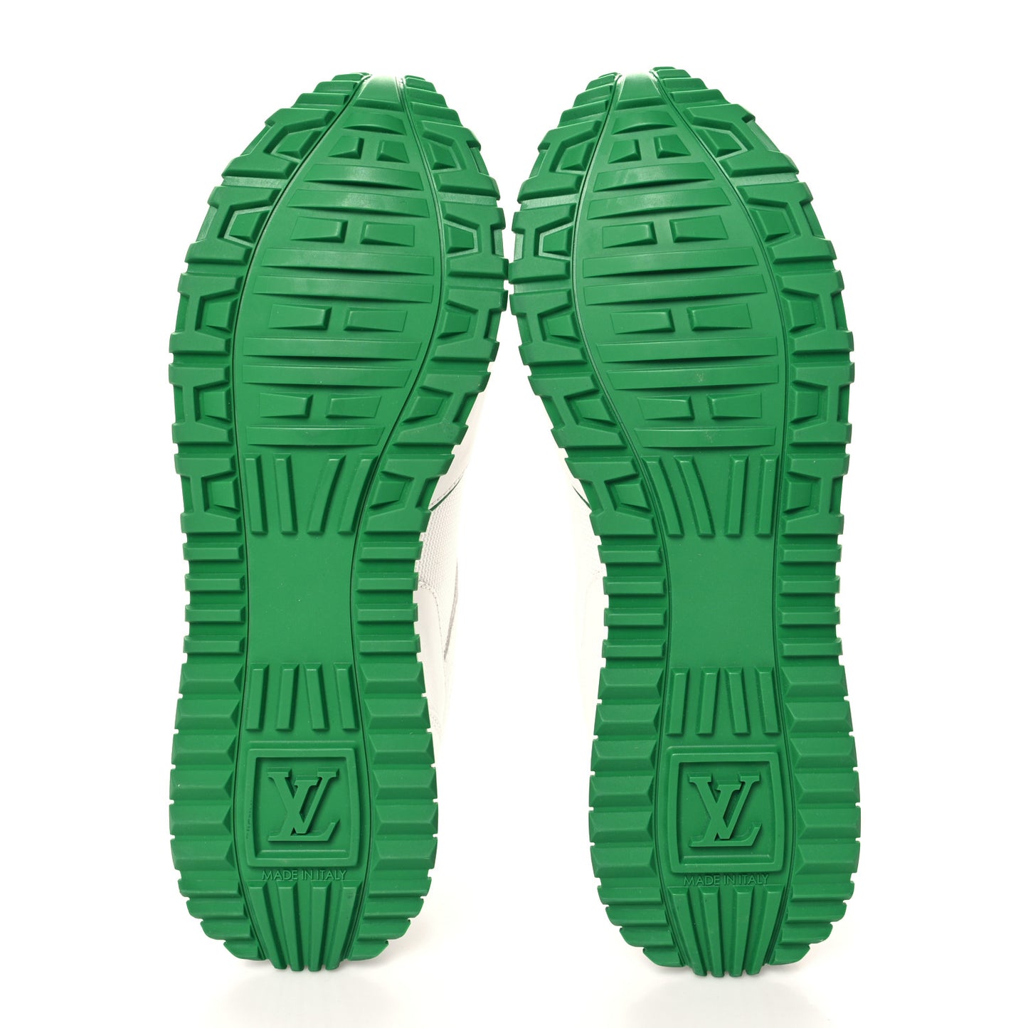 Calfskin Monogram Run Away Sneakers 37 White Green