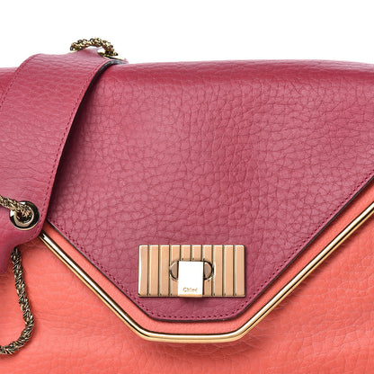 Chloe Grained Calfskin Medium Sally Flap Bag Cyclamen Lipstick 9 of 16