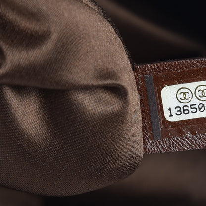 Chanel Distressed Glazed Caviar Quilted Large Elastic Tote Dark Brown 7 of 7