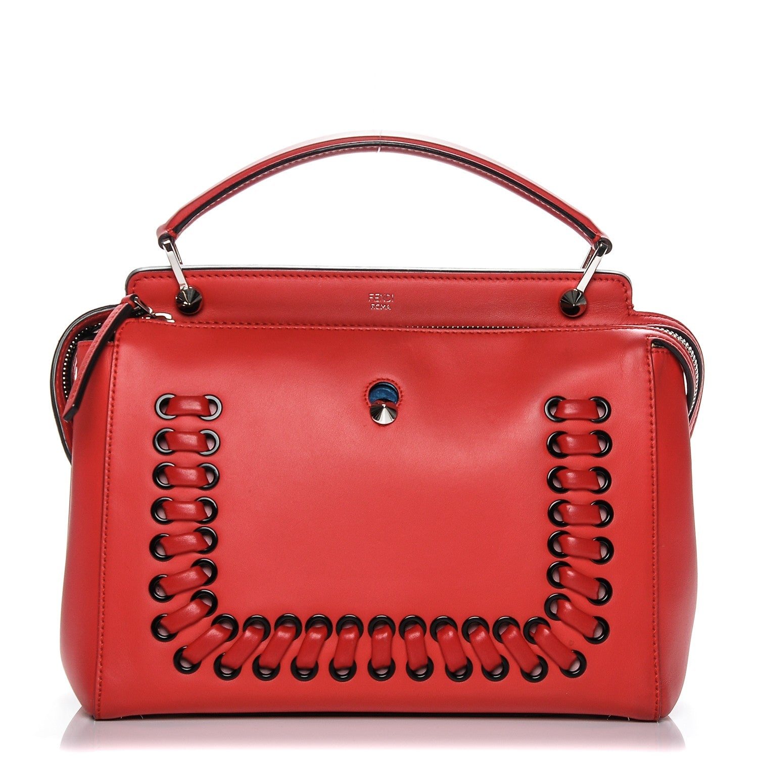 Fendi Vitello Baltico Dolce Shiny Nappa DotCom Satchel Caipiroska Bubblegum 1 of 10