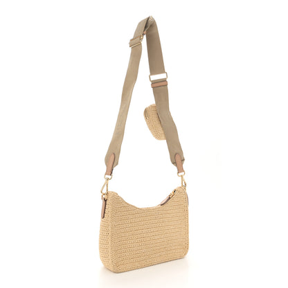 Prada Yarn Raffia Effect Crochet Re-Edition 2005 Shoulder Bag Naturale 3 of 13