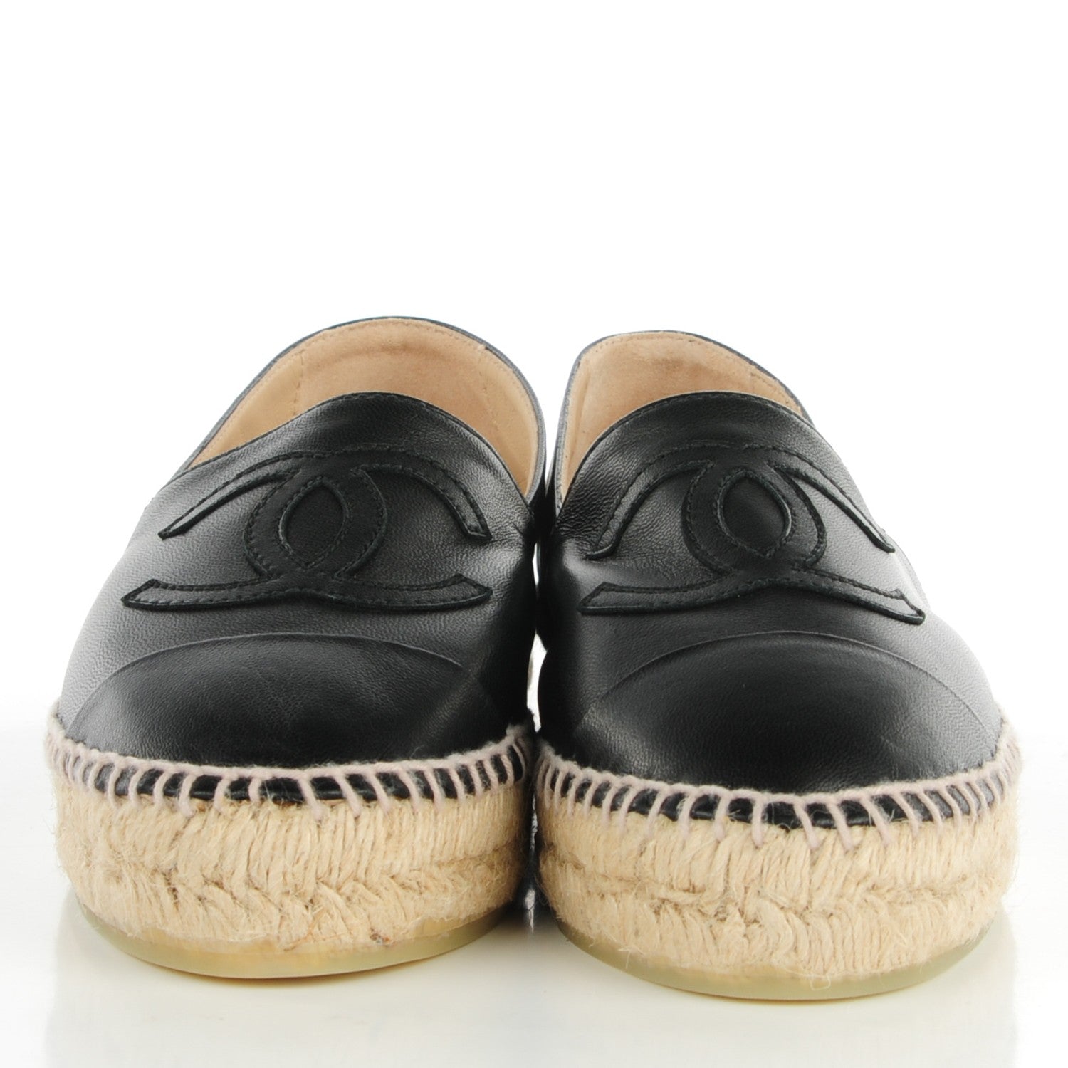 Chanel Lambskin CC Espadrilles 36 Black 2 of 9