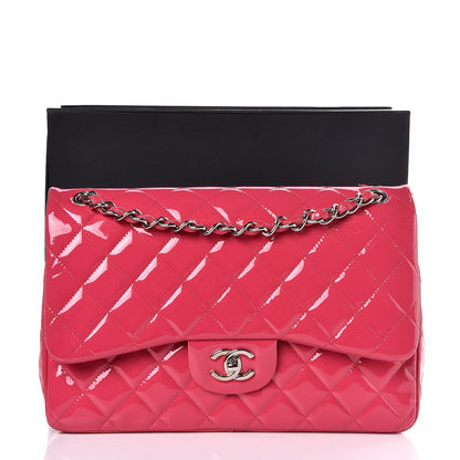 Chanel Patent Quilted Jumbo Double Flap Pink 8 of 8