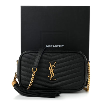 Saint Laurent Grain De Poudre Matelasse Monogram Mini Lou Camera Bag Black 11 of 11
