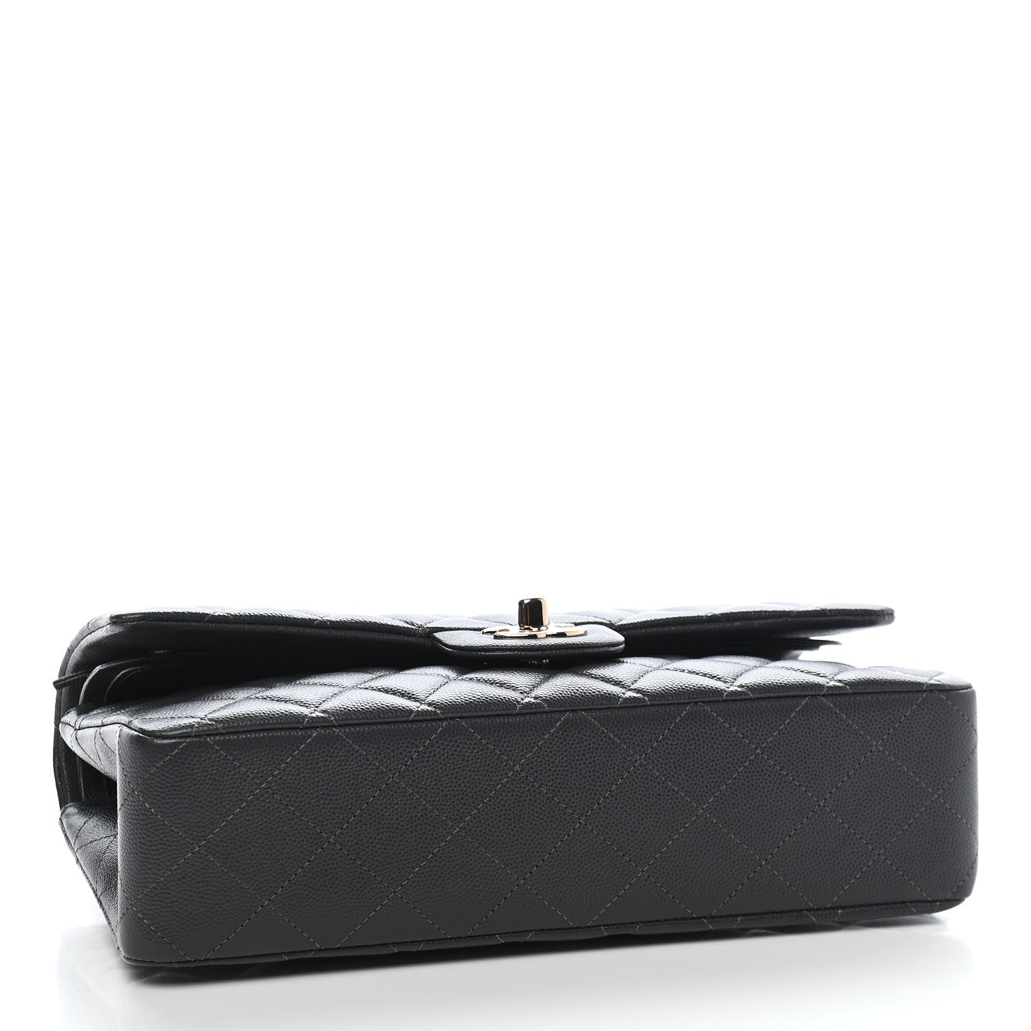 Chanel Caviar Quilted Medium Double Flap Dark Grey 3 of 8