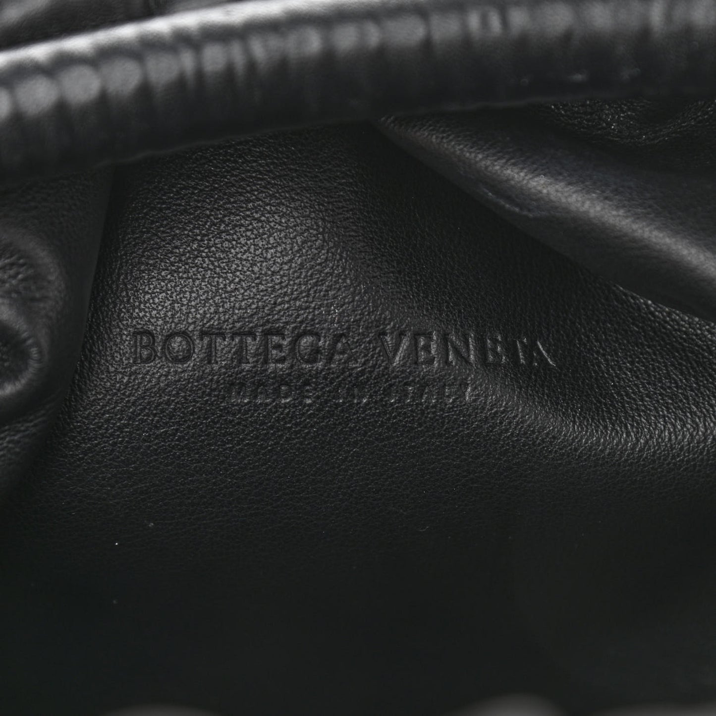 Bark Calfskin Embossed The Pouch Oversized Clutch Black
