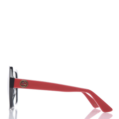 Gucci Acetate Square Frame GG0096S Sunglasses Black Red 3 of 7