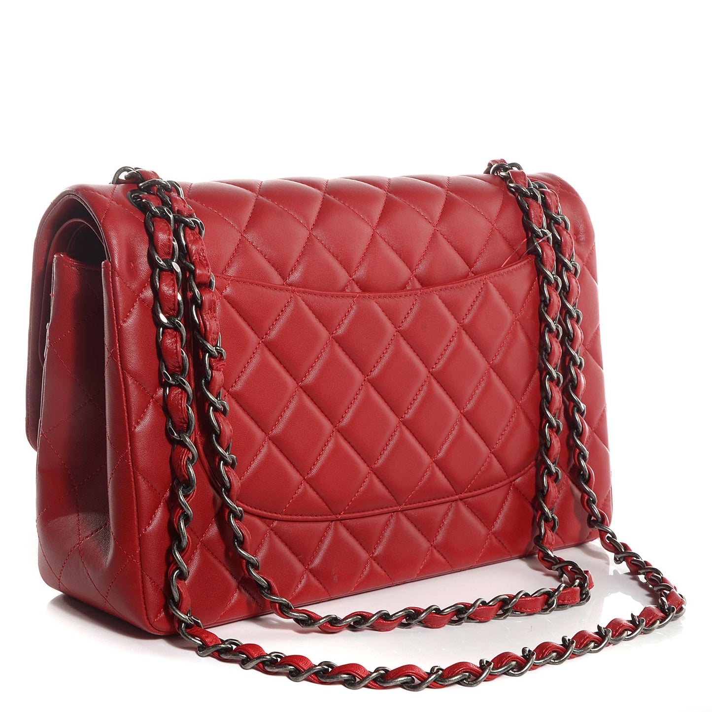 Lambskin Jumbo Double Flap Red