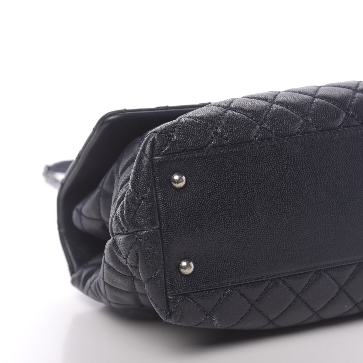 Caviar Quilted Medium Coco Handle Flap Navy Blue
