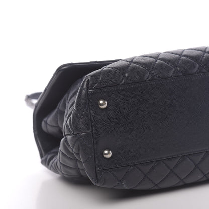 Chanel Caviar Quilted Medium Coco Handle Flap Navy Blue 10 of 14