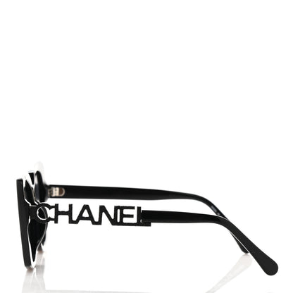 Chanel Acetate Strass Polarized Square Sunglasses 5422-B Black 3 of 8