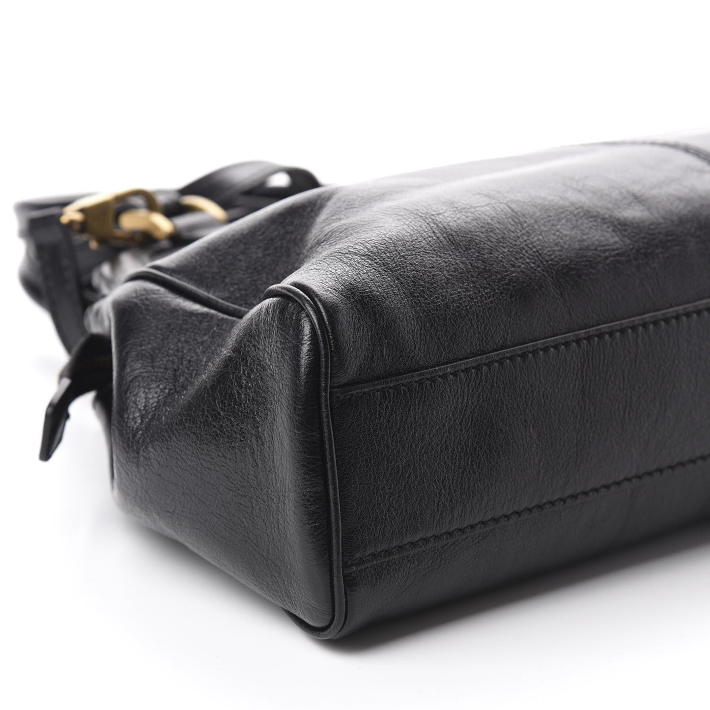 Calfskin Medium Re(Belle) Top Handle Bag Black