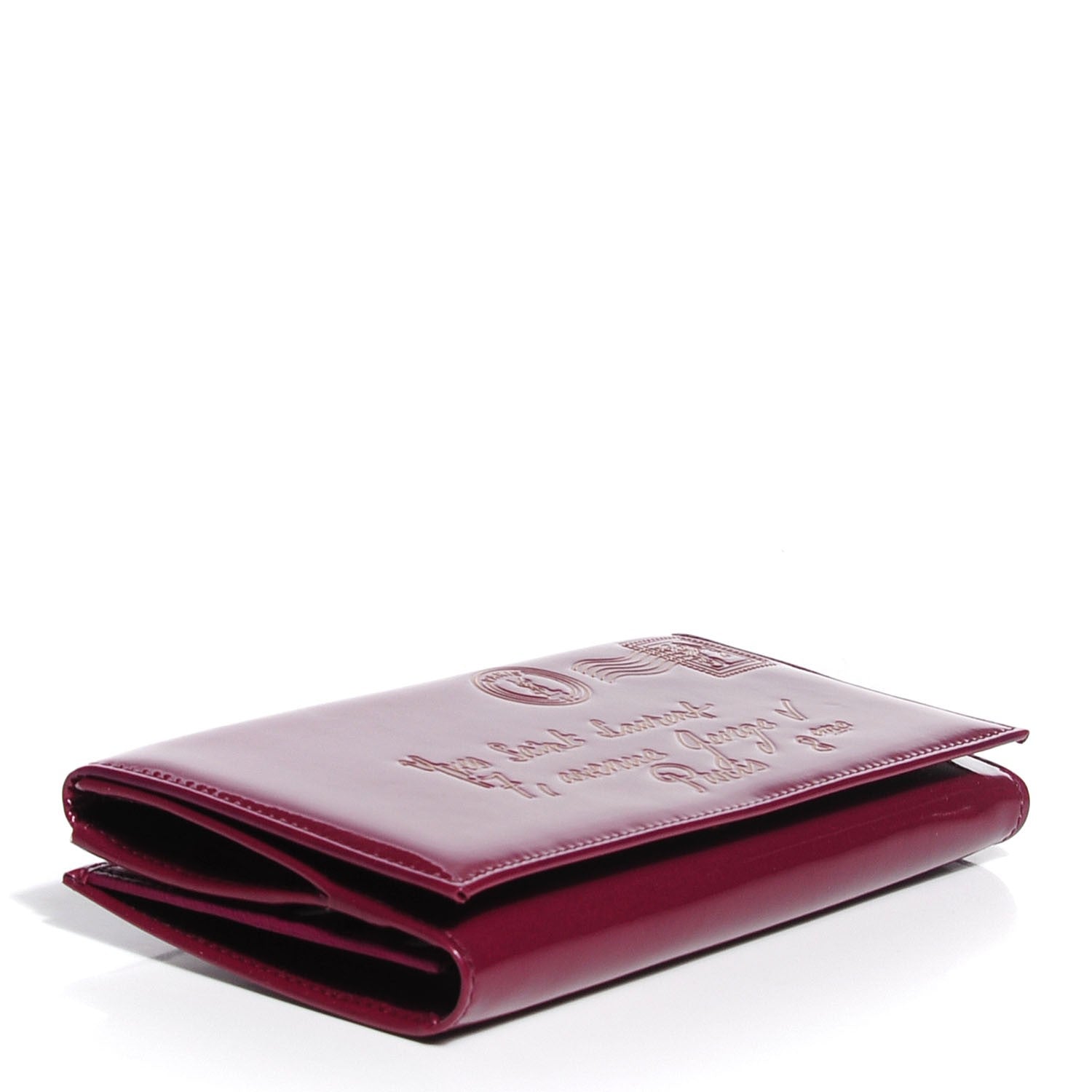 Saint Laurent Patent Calfskin Y Mail Long Wallet Burgundy 4 of 8