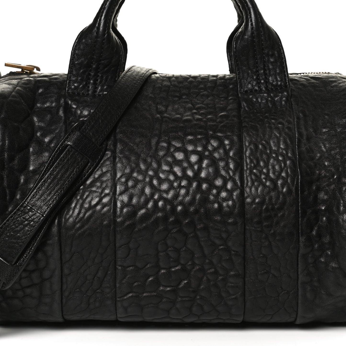 Pebbled Lambskin Rocco Black Antique Brass Hardware