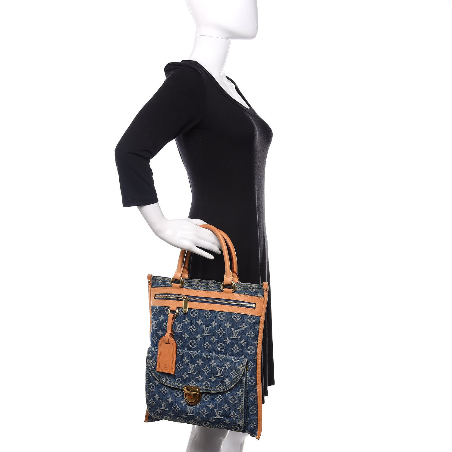 Louis Vuitton Monogram Denim Sac Plat Blue 2 of 9