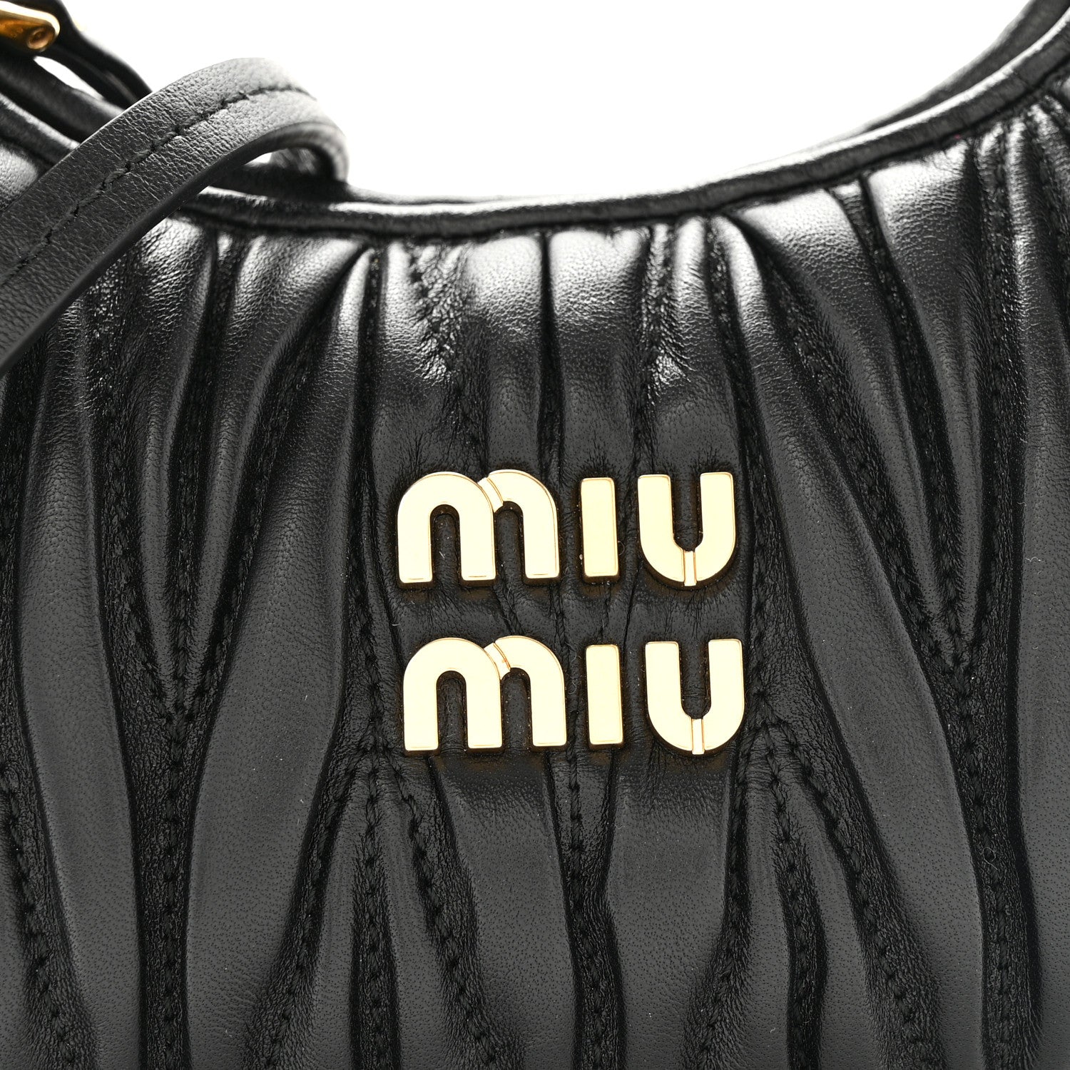 Miu Miu Nappa Matelasse Mini Wander Hobo Black 8 of 10