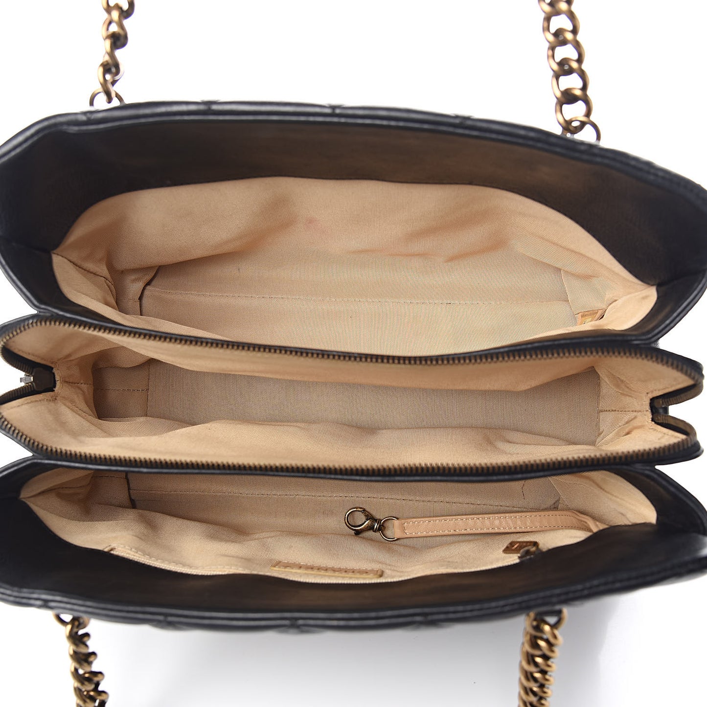 Calfskin Quilted Small CC Crown Tote Black