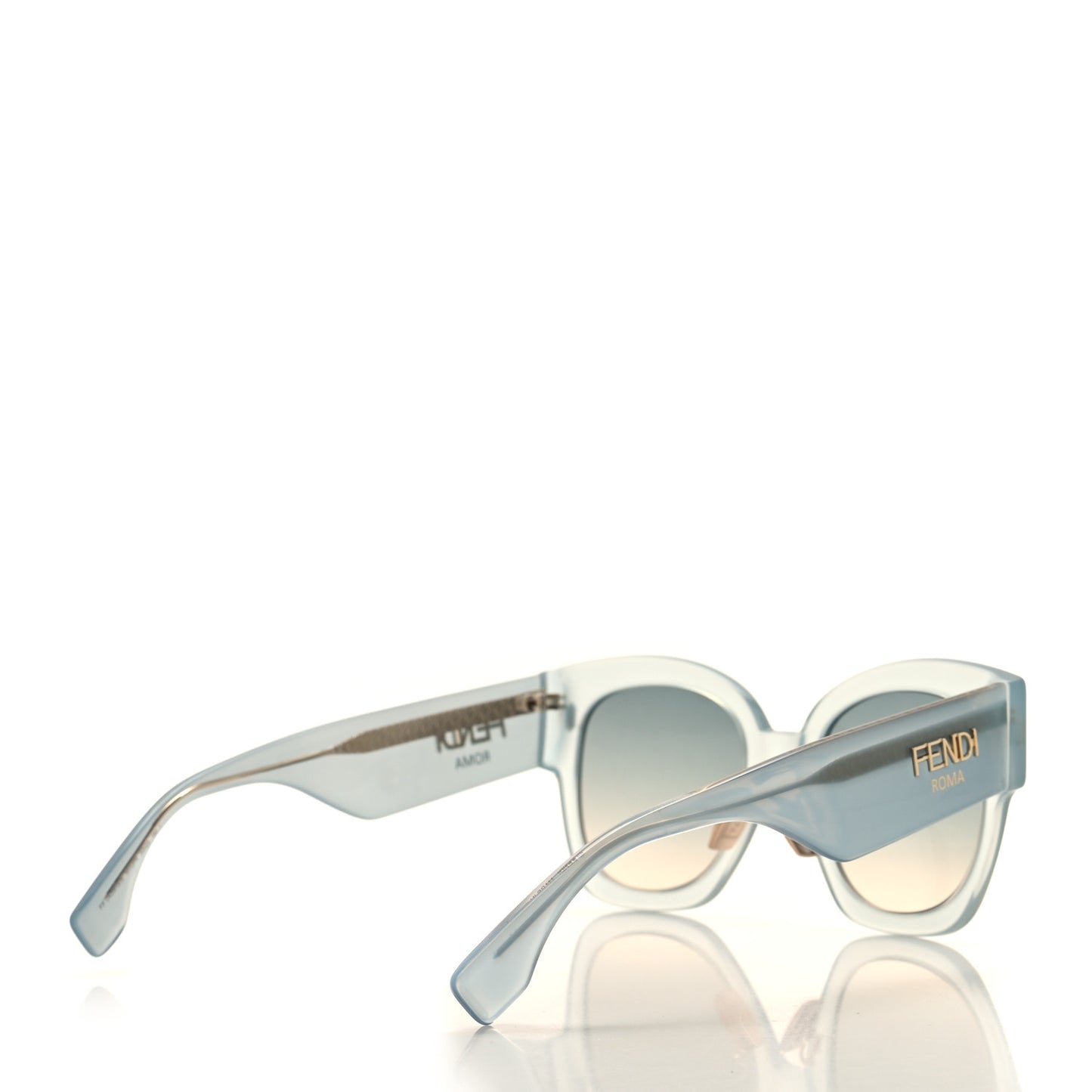 Acetate Fendi Square Sunglasses FF 0458/G/S Light Blue