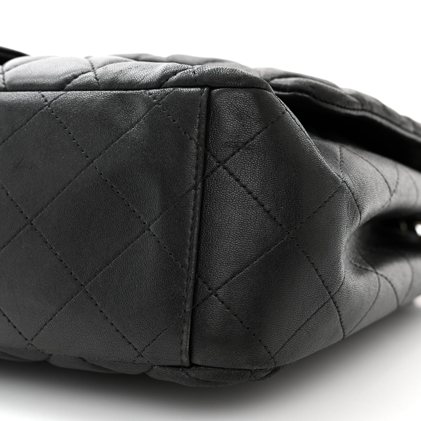 Lambskin Quilted Maxi Single Flap Black