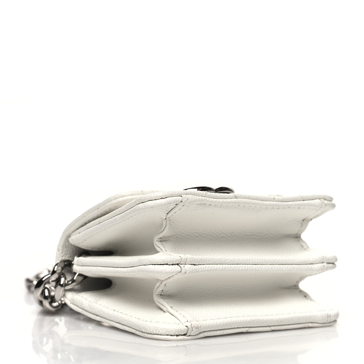 Chanel Caviar Quilted Enamel Coco Clutch With Chain White 4 of 13