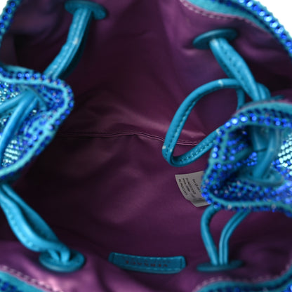 Versace Suede Crystal Pouch Blue Multicolor 5 of 12