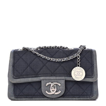 Chanel Denim Quilted Small Medallion Flap Blue 1 of 12