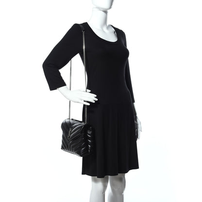 Saint Laurent Calfskin Y Quilted Monogram Small Loulou Chain Satchel Black 2 of 16