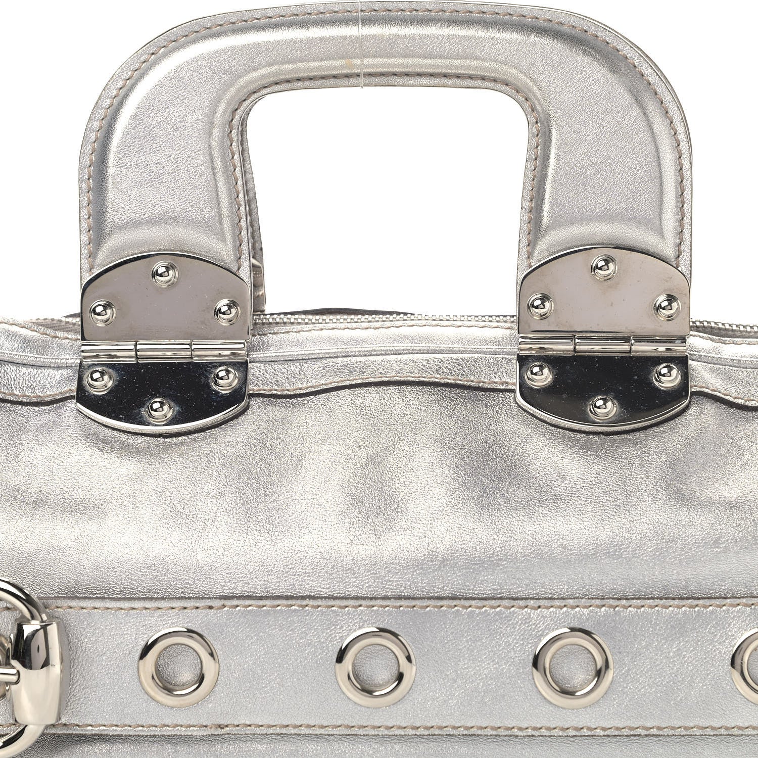 Gucci Metallic Calfskin Romy Boston Silver 7 of 17