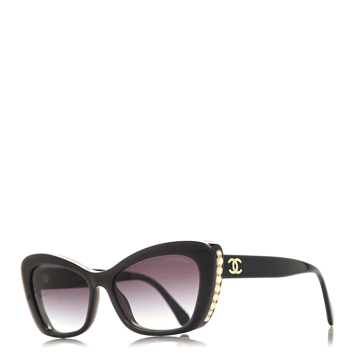 Acetate Pearl Cat Eye CC Sunglasses 5481-H Black