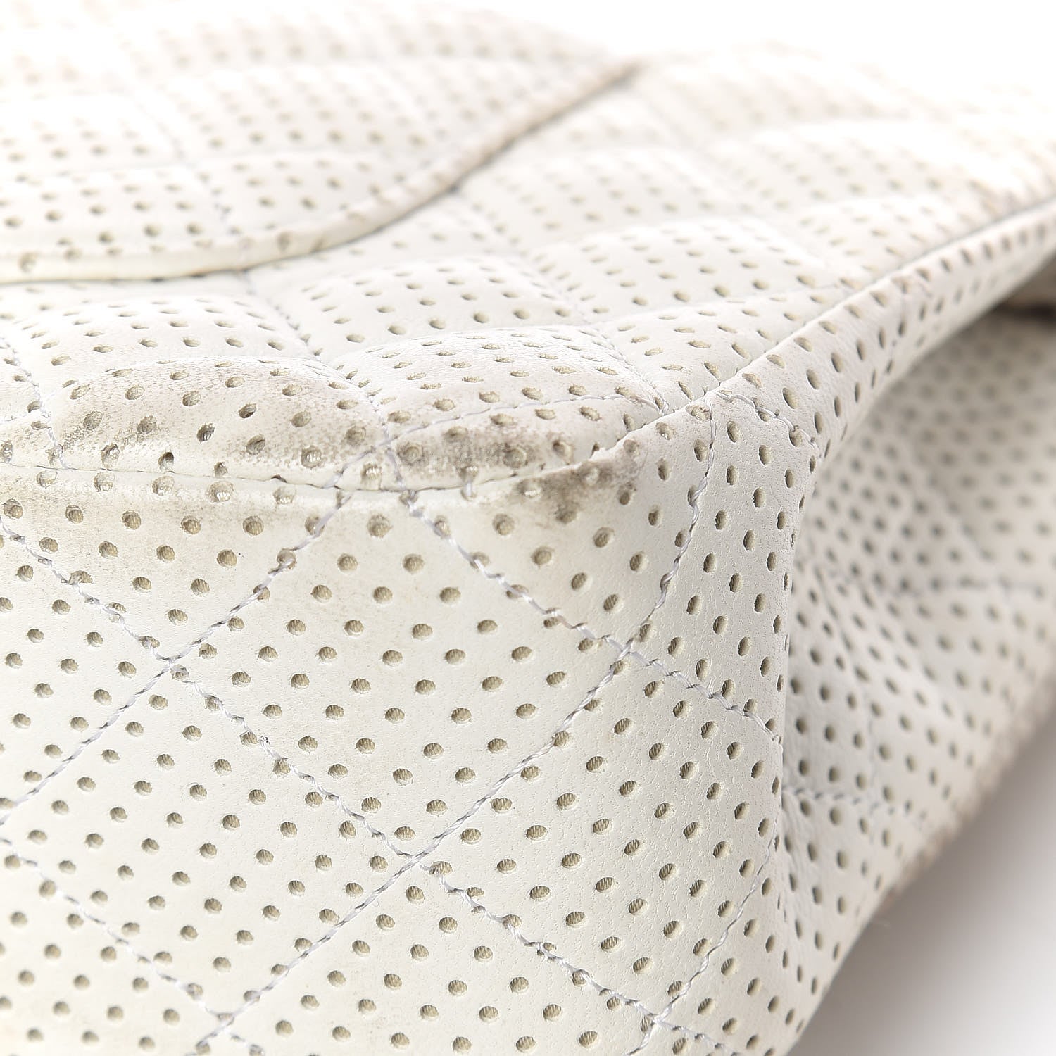 Chanel Lambskin Perforated Medium Double Flap White 14 of 26