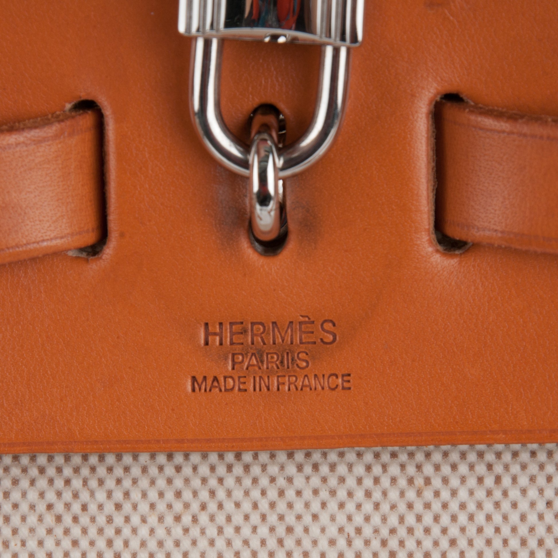 Hermes Toile Vache Calfskin Herbag 30 PM Backpack Natural 6 of 15