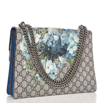 Gucci GG Supreme Monogram Blooms Medium Dionysus Shoulder Bag Beige Navy Vintage Blue 3 of 15