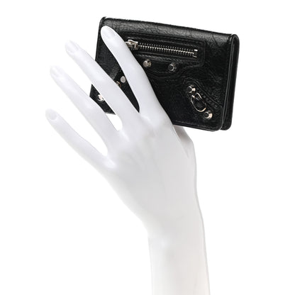Balenciaga Agneau Classic Silver Hardware Card Case Black 2 of 8