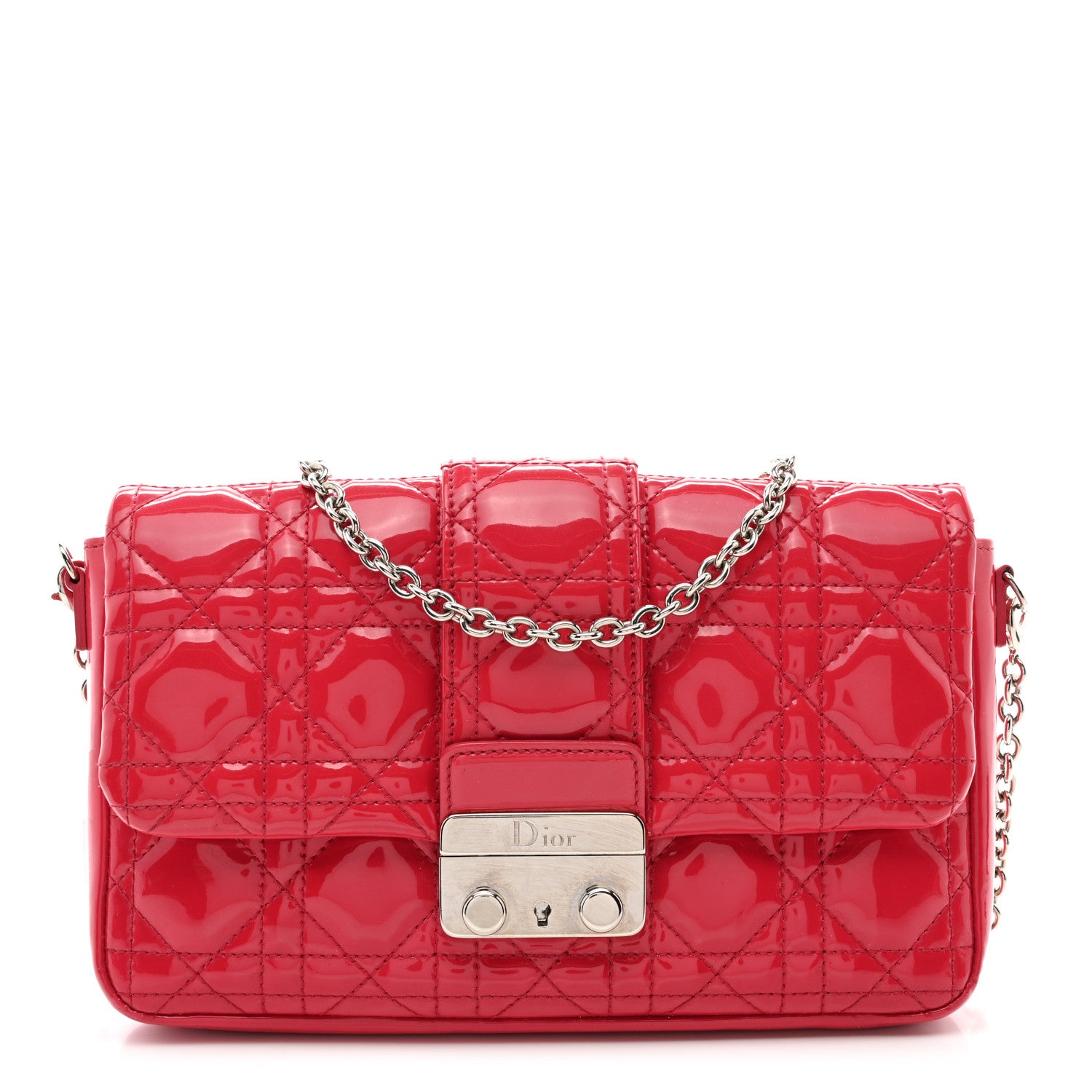 Christian Dior Patent Cannage Miss Dior Promenade Pouch Fuchsia 1 of 11