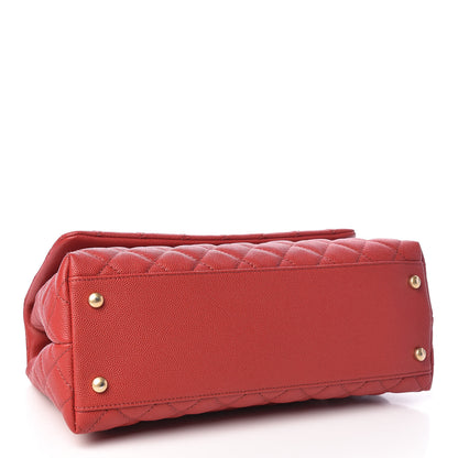 Chanel Caviar Lizard Quilted Small Coco Handle Flap Red 4 of 11