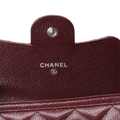 Chanel Caviar Quilted Flap Card Holder Wallet Dark Red 6 of 9