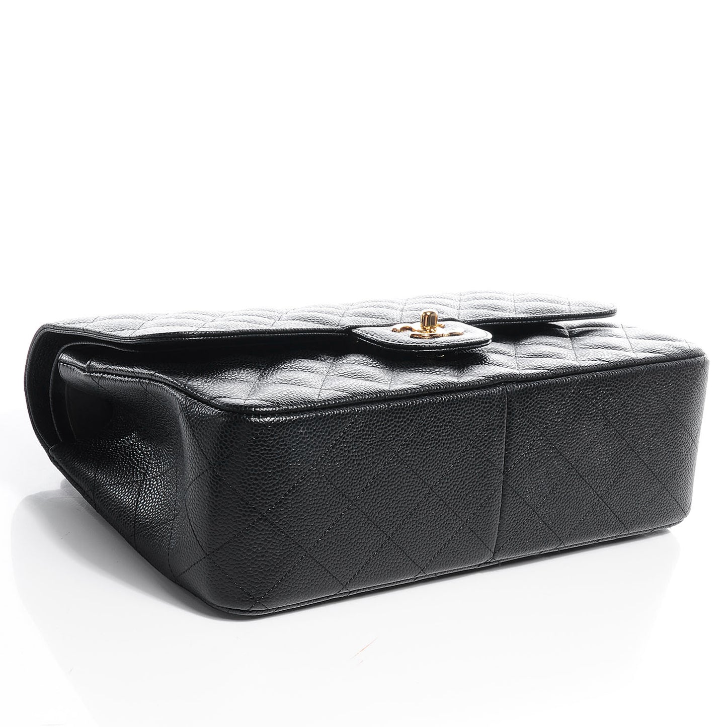 Caviar Quilted Jumbo Double Flap Black