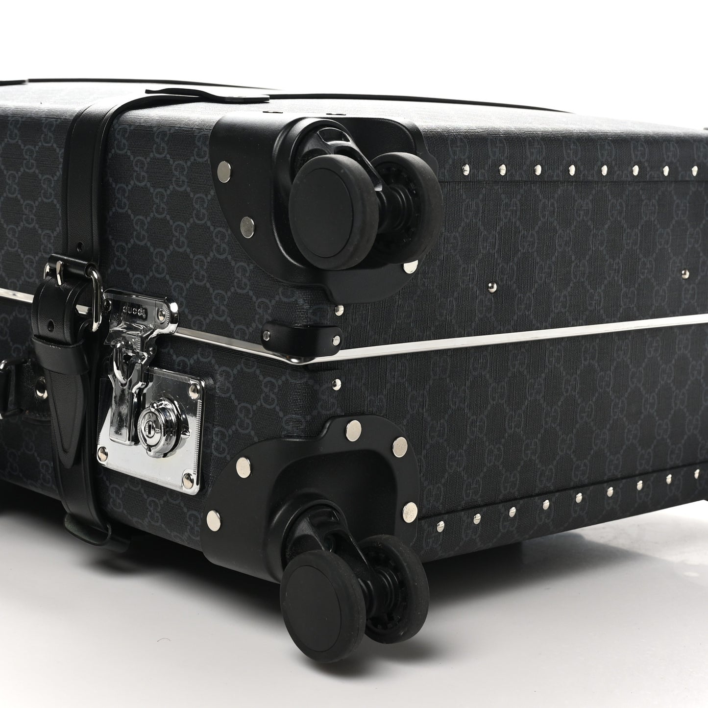 GG Supreme Monogram Globe-Trotter Carry-On Black Black Grey