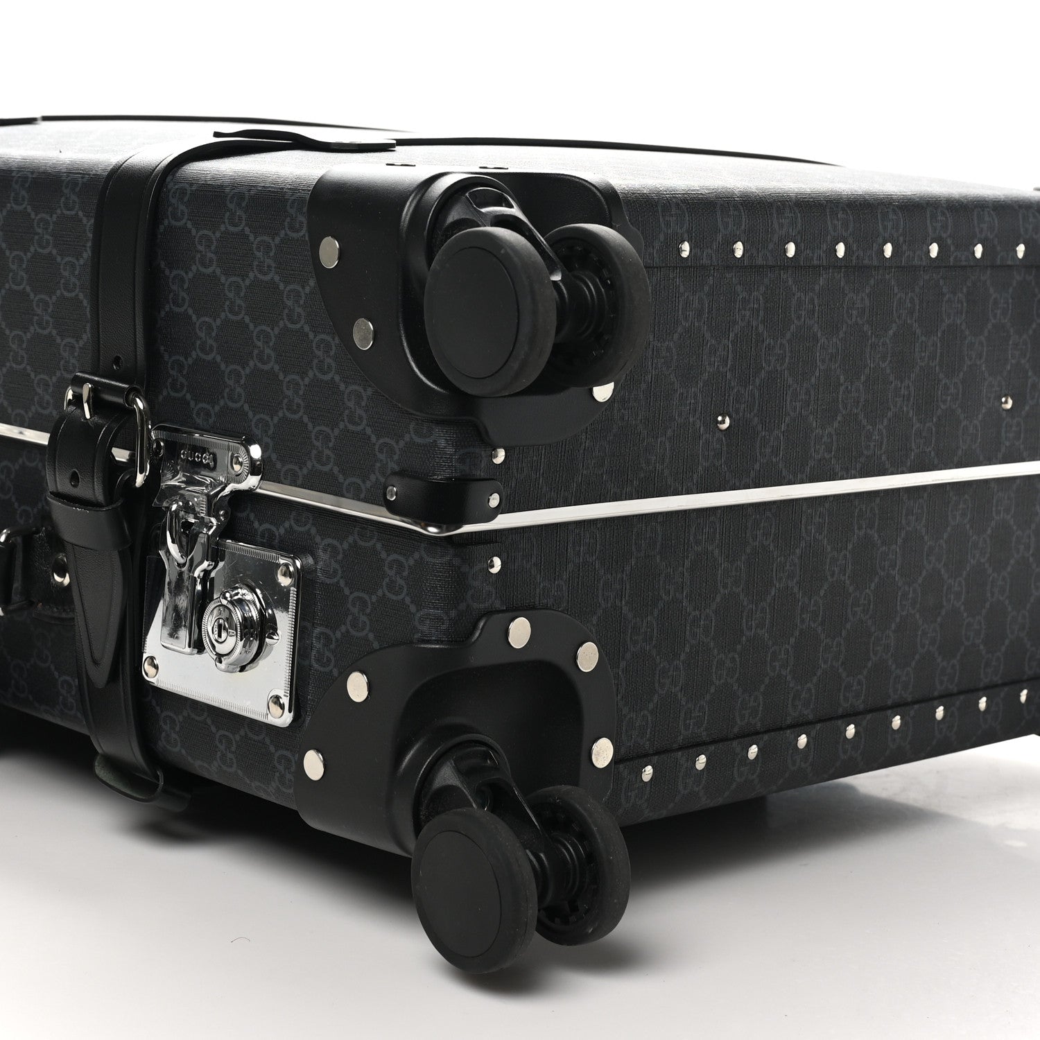 Gucci GG Supreme Monogram Globe-Trotter Carry-On Black Black Grey 7 of 8