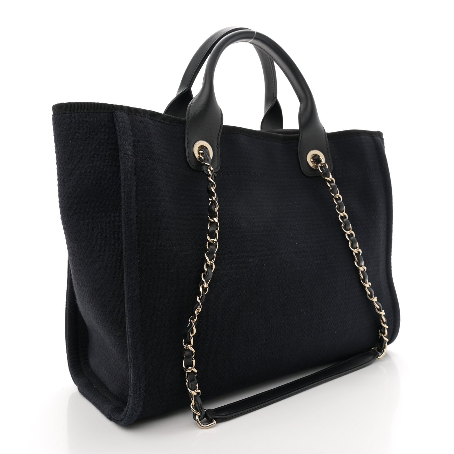 Mixed Fibers Small Deauville Tote Navy Blue
