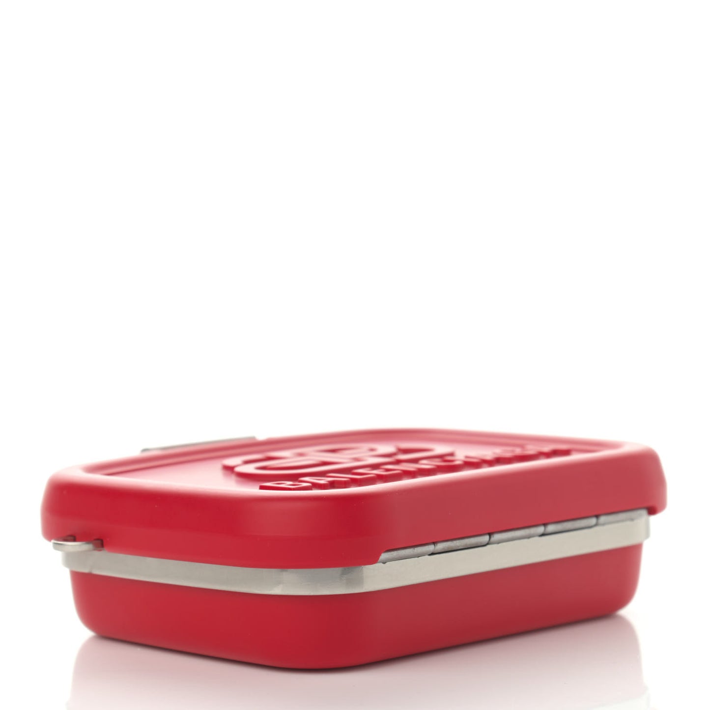 Recycled Plastic Calfskin Embossed Mini Lunch Box Case with Strap Red