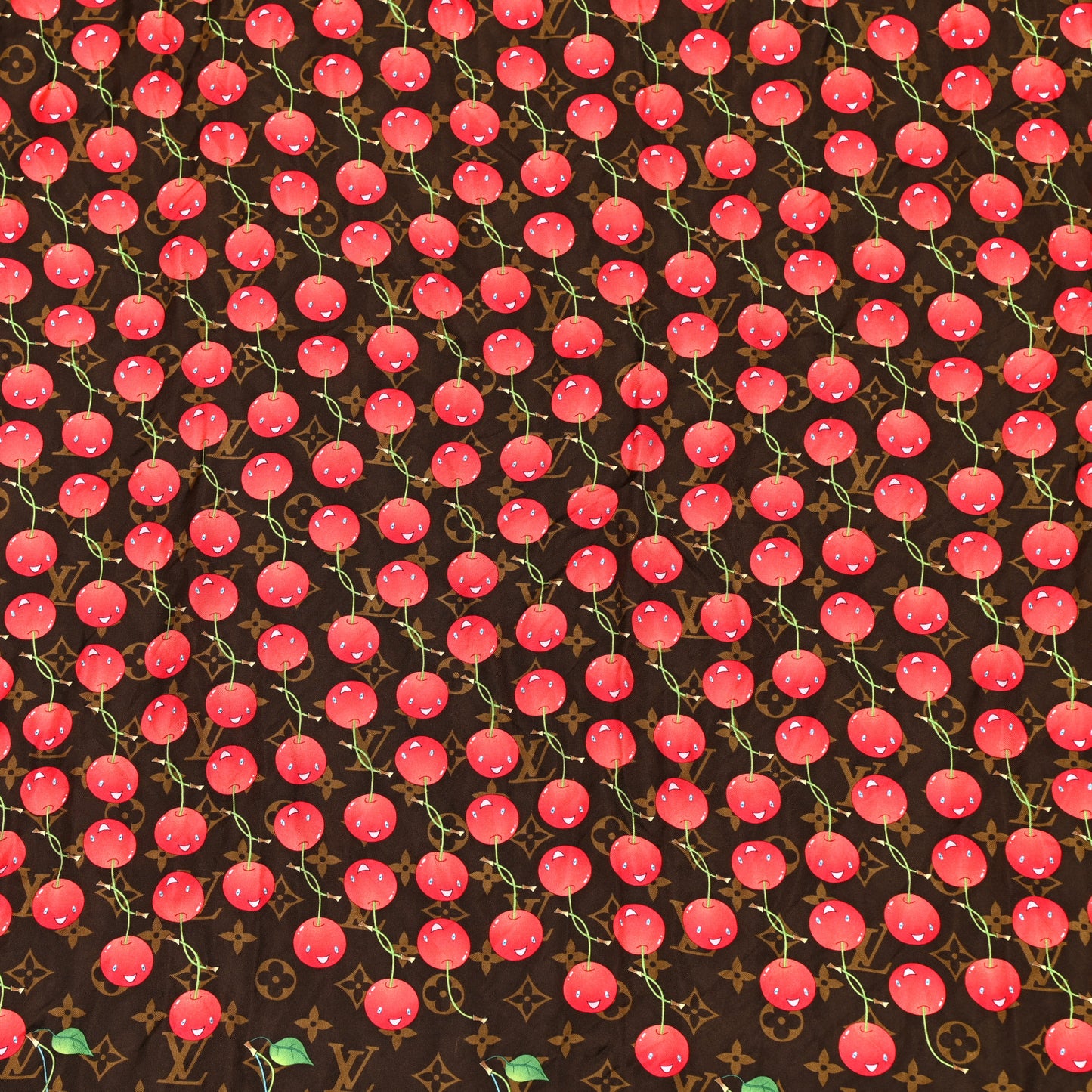 Silk Monogram Cerises Scarf
