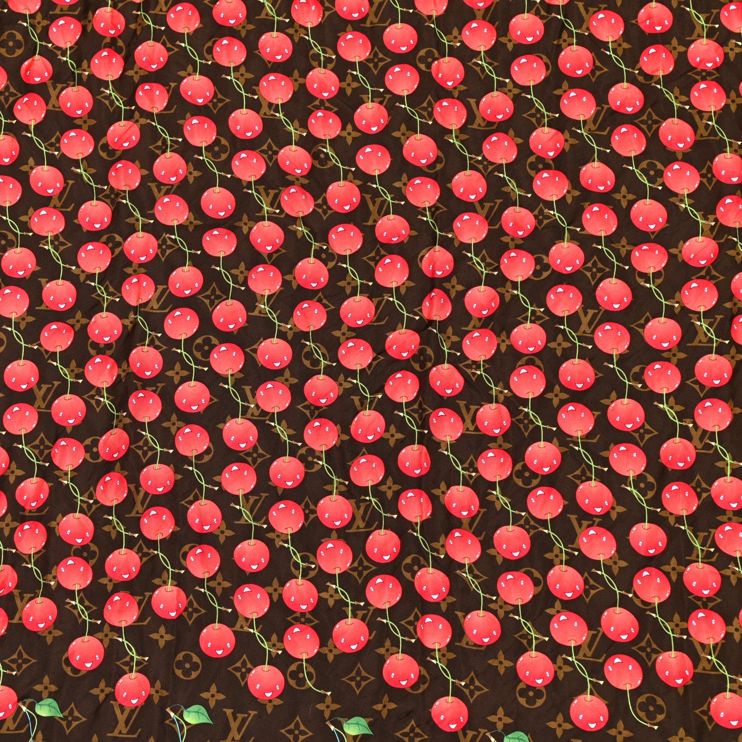 Louis Vuitton Silk Monogram Cerises Scarf 3 of 4