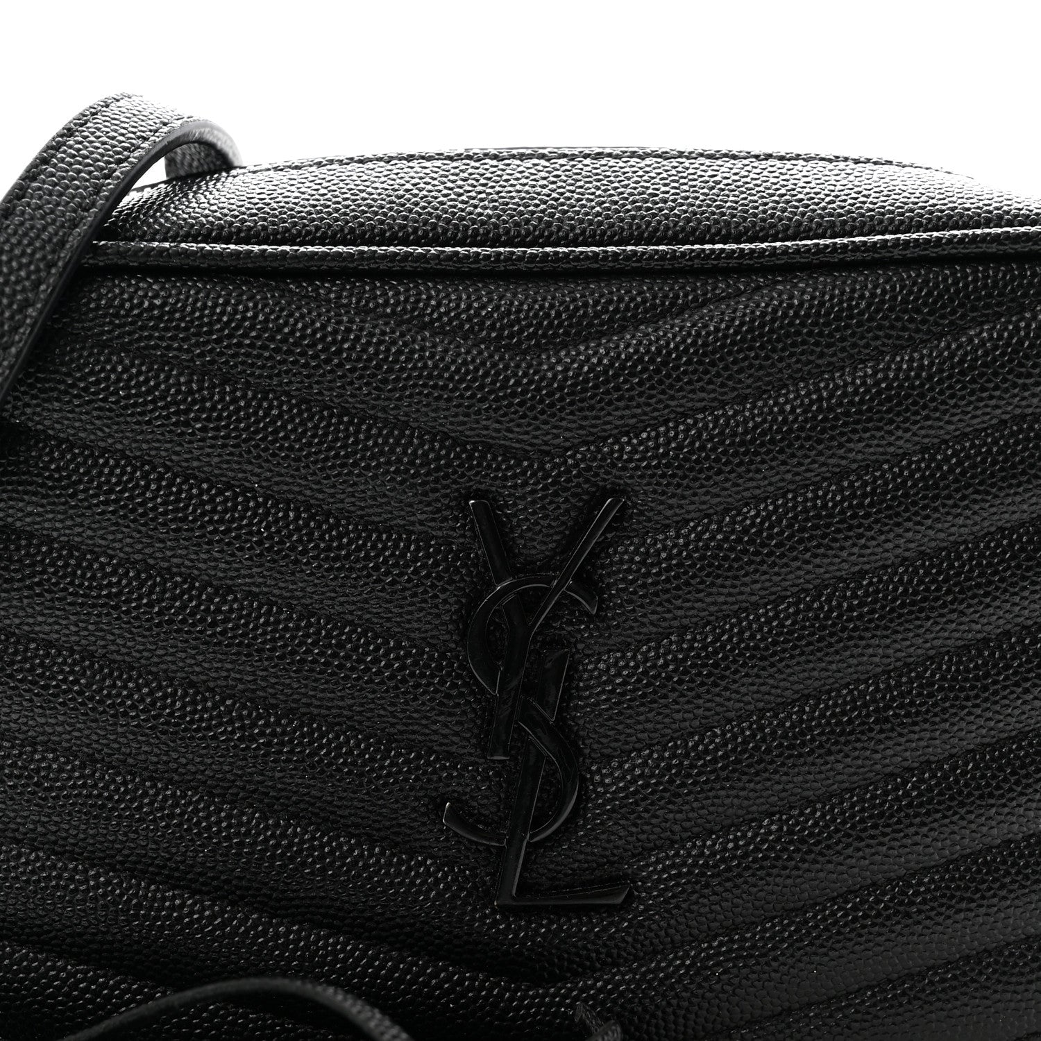 Saint Laurent Grain De Poudre Matelasse Monochrome Monogram Mini Lou Camera Bag Black 7 of 9