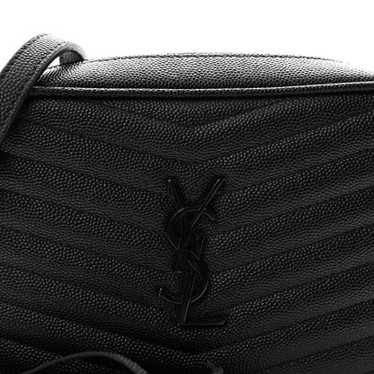 Saint Laurent Grain De Poudre Matelasse Monochrome Monogram Mini Lou Camera Bag Black 7 of 9
