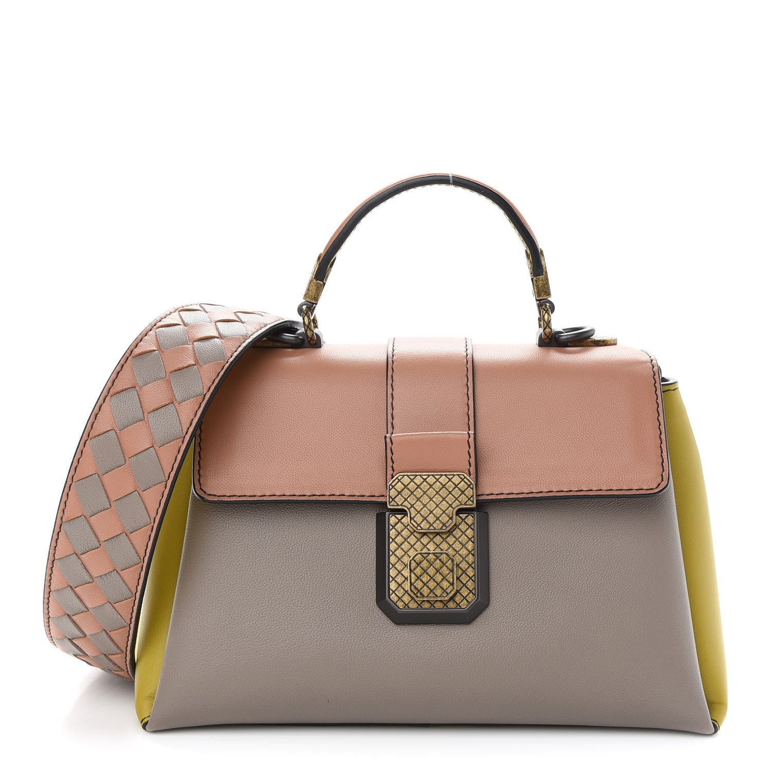 Bottega Veneta Nappa Multicolor Mini Piazza Bag Limestone 1 of 8