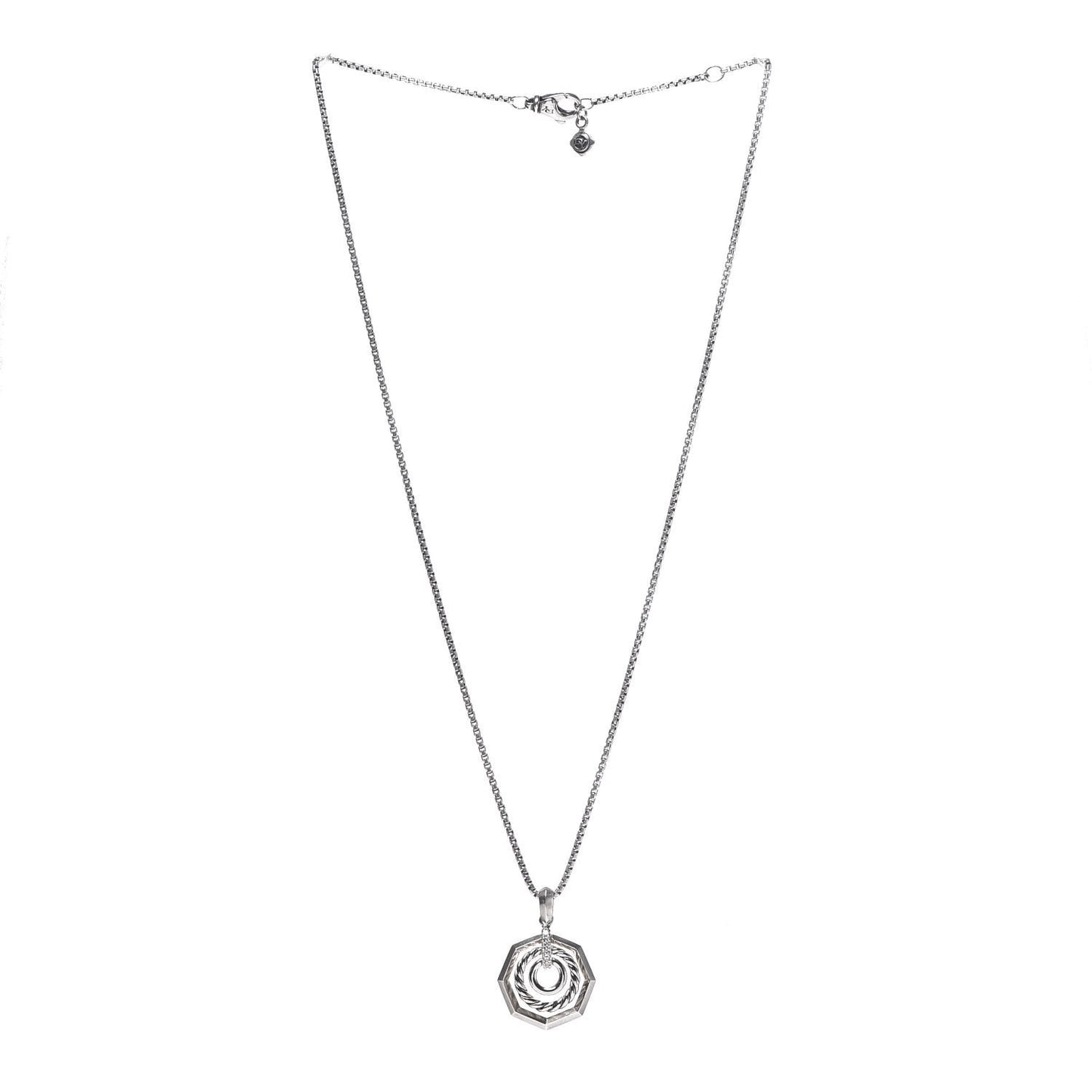 Sterling Silver Diamond Stax Pendant Necklace