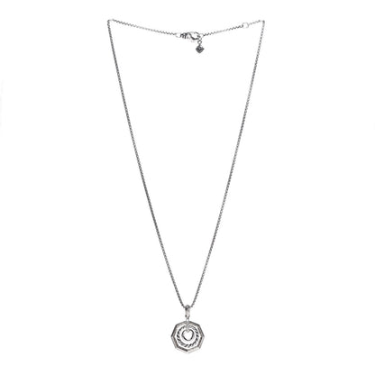David Yurman Sterling Silver Diamond Stax Pendant Necklace 3 of 5