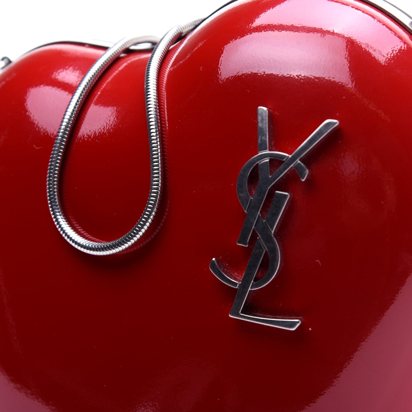 Smooth Calfskin Heart Monogram Love Box Crossbody Red