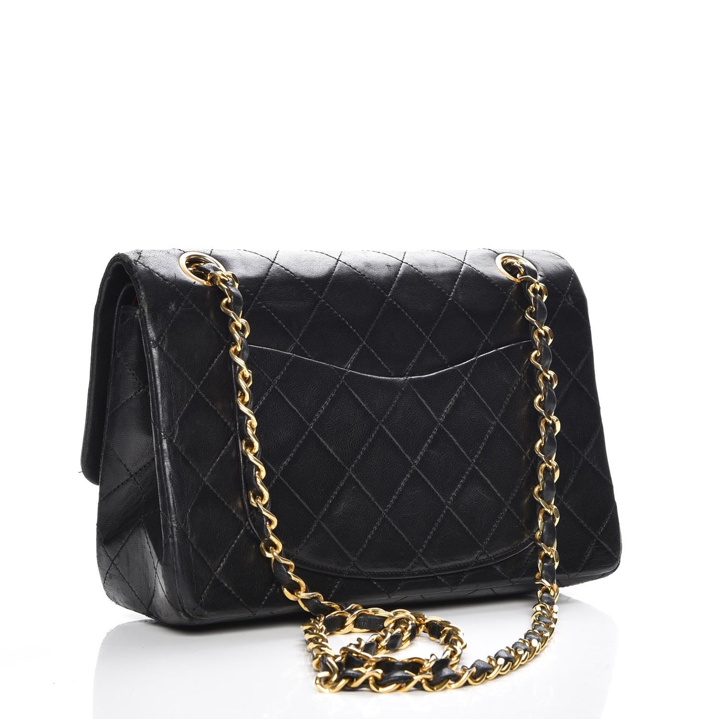 Lambskin Quilted Small Double Flap Black